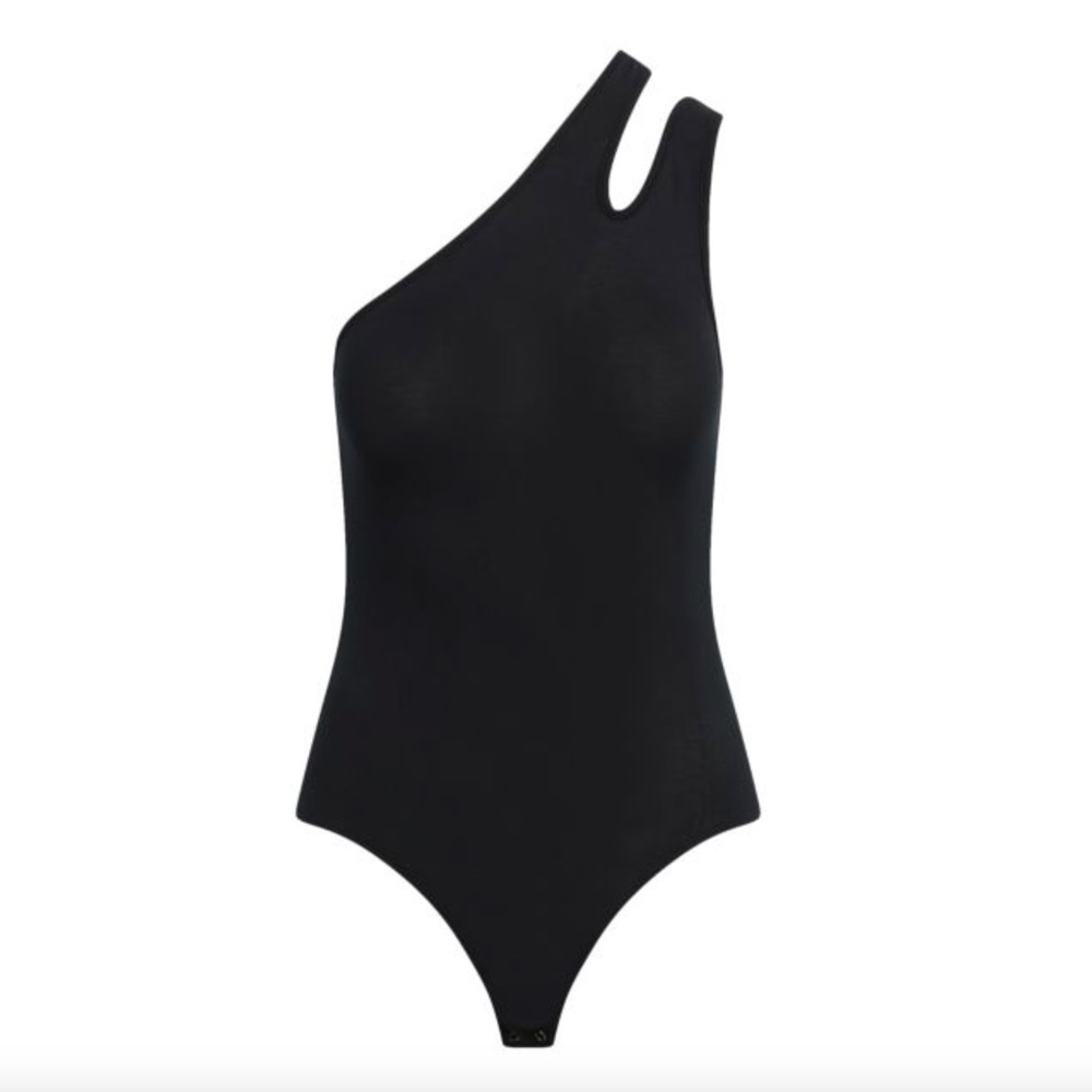 Hudson Jeans‎ Asymmetrical Bodysuit In Black Size L NWT - Picture 2 of 11